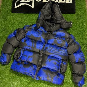 ASAALI Blue and Black Puffer Jacket